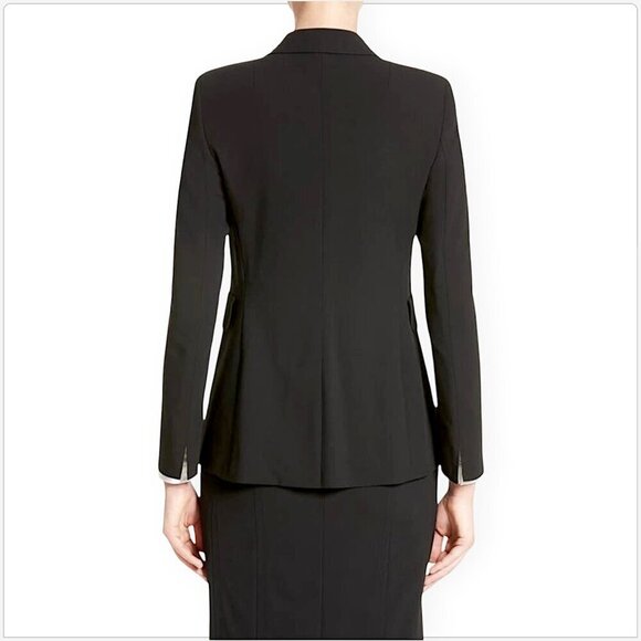 AKRIS Punto Black Long One-Button Jacket Blazer Business Career Suiting NEW 14 - Picture 3 of 9